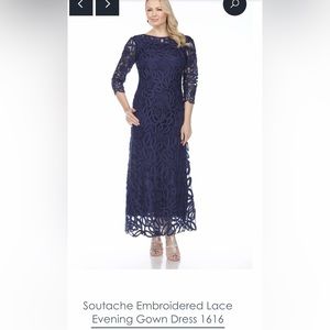 Soulmates size Large NWT
Soutache Embroidered Lace
Evening Gown Dress Navy